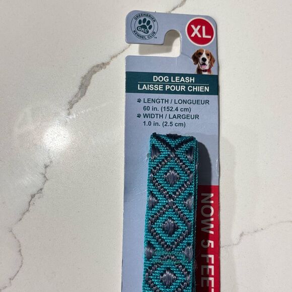 New Dog Turquoise Aztec Southwestern Style 5 foot Leash - Picture 3 of 5